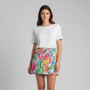 Lilly Pulitzer Nicki Skort shorts Fiesta Bamba Floral Women's Skirt Pink Yellow